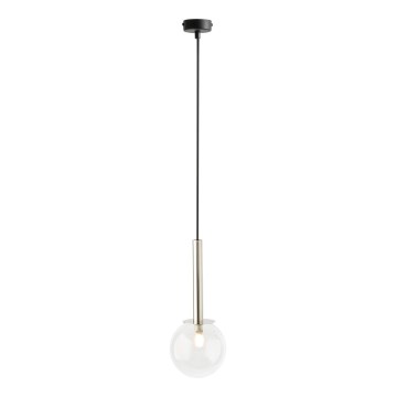 Lustr na lanku DAISY 1xG9/12W/230V pr. 14 cm lesklý chrom/černá/čirá