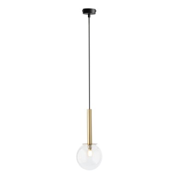 Lustr na lanku DAISY 1xG9/12W/230V pr. 14 cm zlatá/černá/čirá
