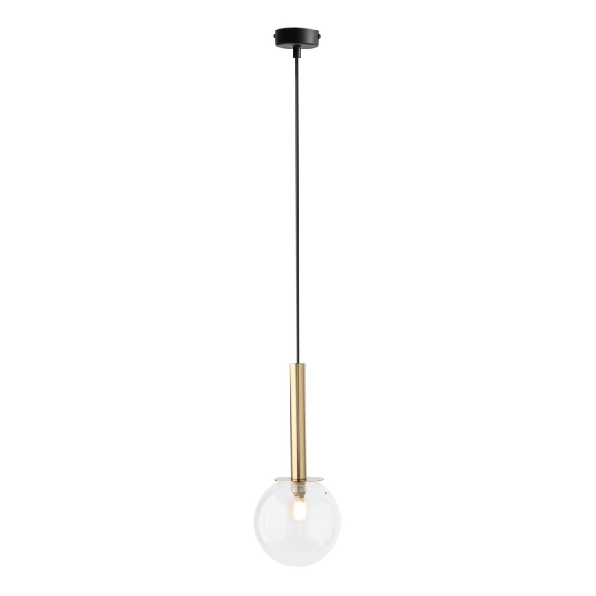 Lustr na lanku DAISY 1xG9/12W/230V pr. 14 cm zlatá/černá/čirá