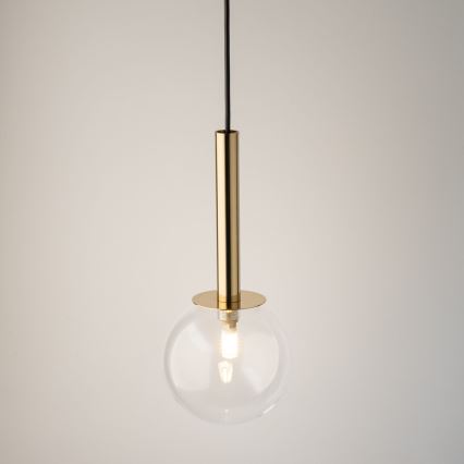 Lustr na lanku DAISY 1xG9/12W/230V pr. 14 cm zlatá/černá/čirá