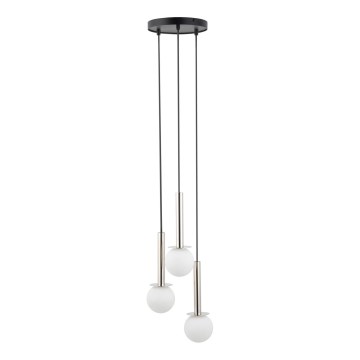 Lustr na lanku DAISY 3xG9/12W/230V pr. 27 cm lesklý chrom/černá/bílá