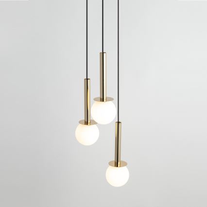 Lustr na lanku DAISY 3xG9/12W/230V pr. 27 cm zlatá/černá/bílá