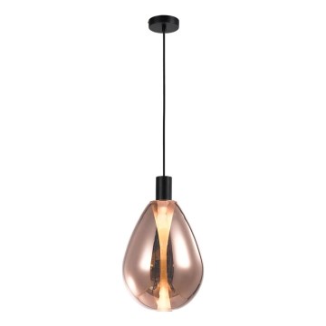 Lustr na lanku DENSO 1xG9/5W/230V pr. 20 cm měděná/černá