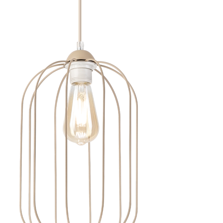 Lustr na lanku DESTELLO 1xE27/15W/230V pr. 21 cm béžová