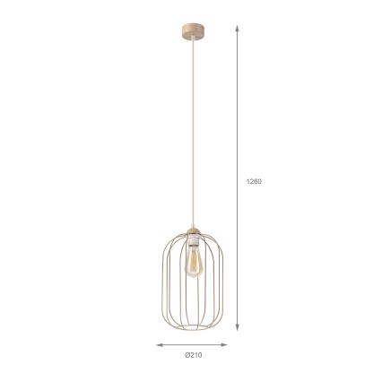 Lustr na lanku DESTELLO 1xE27/15W/230V pr. 21 cm béžová