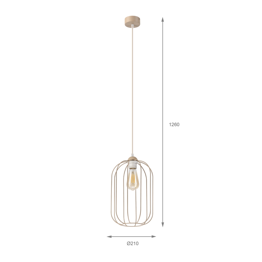 Lustr na lanku DESTELLO 1xE27/15W/230V pr. 21 cm béžová