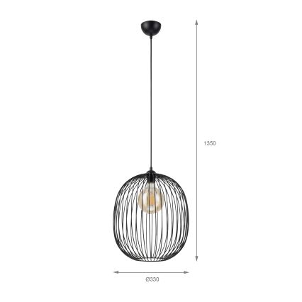 Lustr na lanku DESTELLO 1xE27/15W/230V pr. 32 cm černá