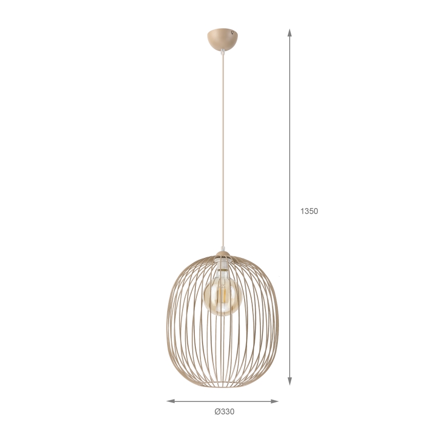 Lustr na lanku DESTELLO 1xE27/15W/230V pr. 33 cm béžová