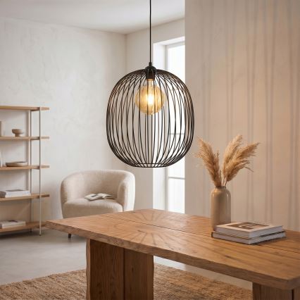 Lustr na lanku DESTELLO 1xE27/15W/230V pr. 33 cm černá