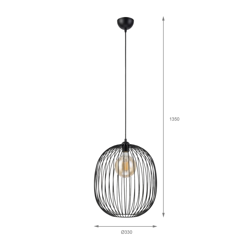Lustr na lanku DESTELLO 1xE27/15W/230V pr. 33 cm černá