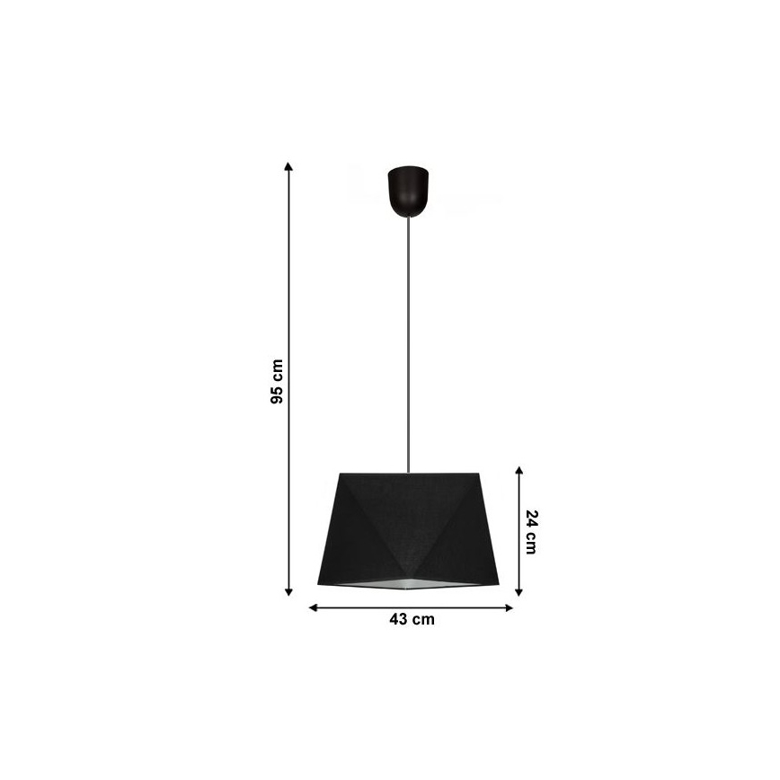 Lustr na lanku DIAMENT 1xE27/60W/230V černá