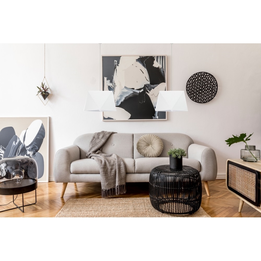 Lustr na lanku DIAMENT 2xE27/60W/230V bílá
