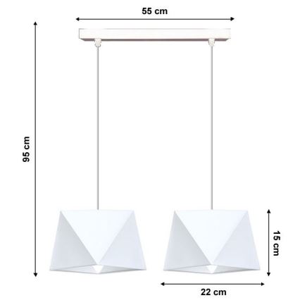 Lustr na lanku DIAMENT 2xE27/60W/230V bílá