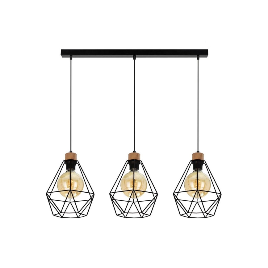 Lustr na lanku DIAMENT 3xE27/60W/230V dub