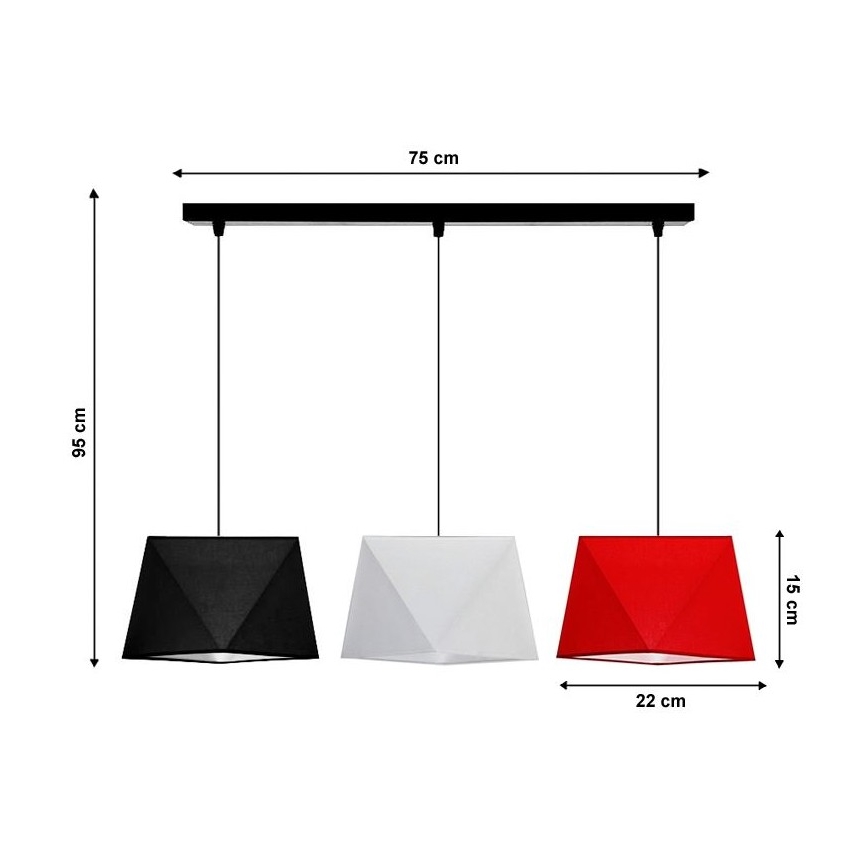 Lustr na lanku DIAMENT 3xE27/60W/230V