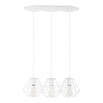 Lustr na lanku DIAMOND 3xE27/60W/230V bílá