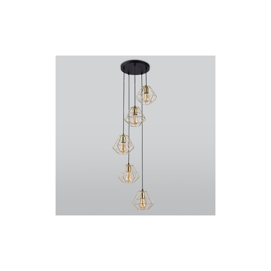 Lustr na lanku DIAMOND 5xE27/60W/230V