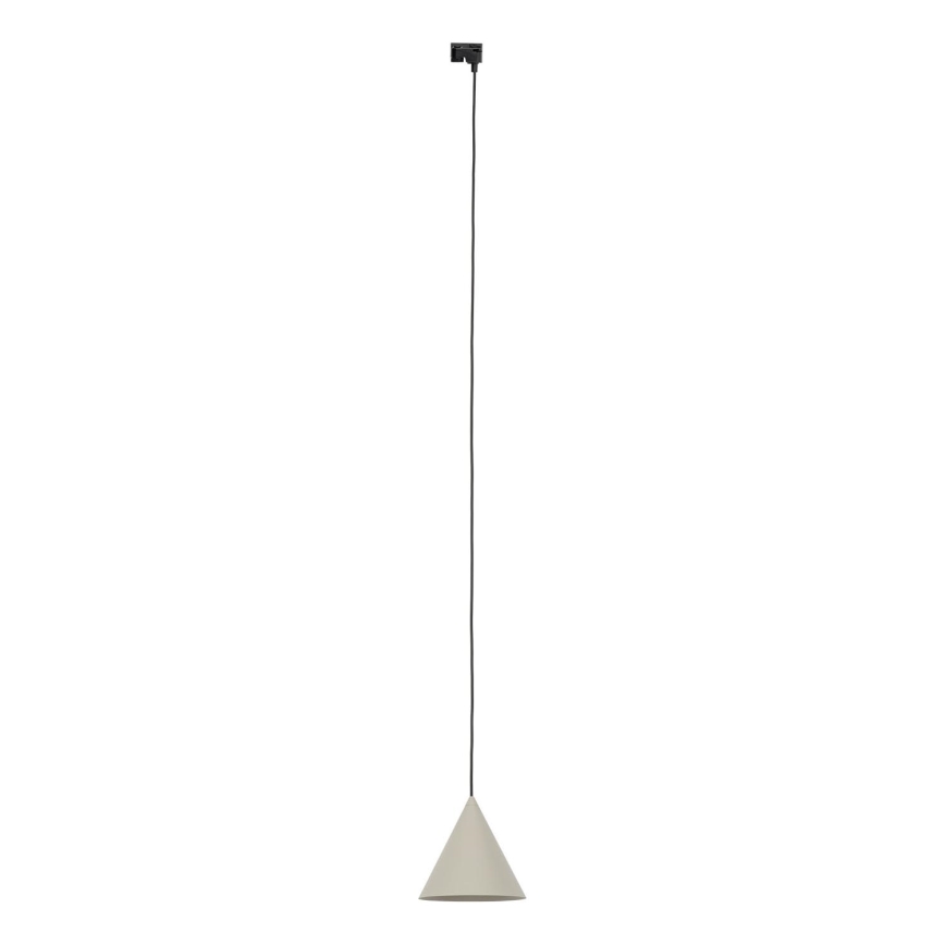 Lustr na lanku do 1-fázového lištového systému CONO 1xE27/15W/230V černá/béžová