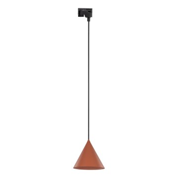 Lustr na lanku do 1-fázového lištového systému CONO 1xE27/15W/230V černá/cihlová