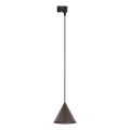 Lustr na lanku do 1-fázového lištového systému CONO 1xE27/15W/230V černá/hnědá