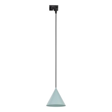 Lustr na lanku do 1-fázového lištového systému CONO 1xE27/15W/230V černá/mintová