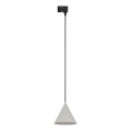 Lustr na lanku do 1-fázového lištového systému CONO 1xE27/15W/230V černá/šedá
