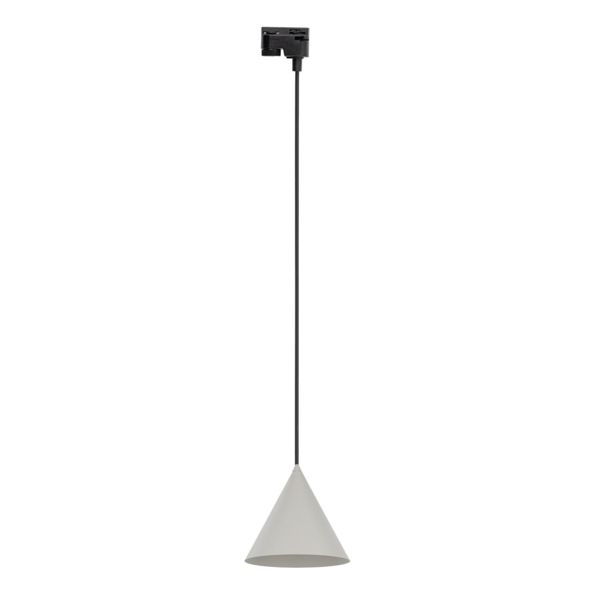 Lustr na lanku do 1-fázového lištového systému CONO 1xE27/15W/230V černá/šedá