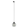 Lustr na lanku do 1-fázového lištového systému CUBUS 1xE27/15W/230V černá/kouřová černá