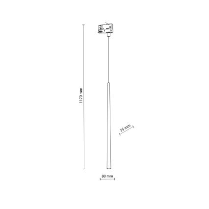 Lustr na lanku do 3-fázového lištového systému PIANO 1xG9/8W/230V černá