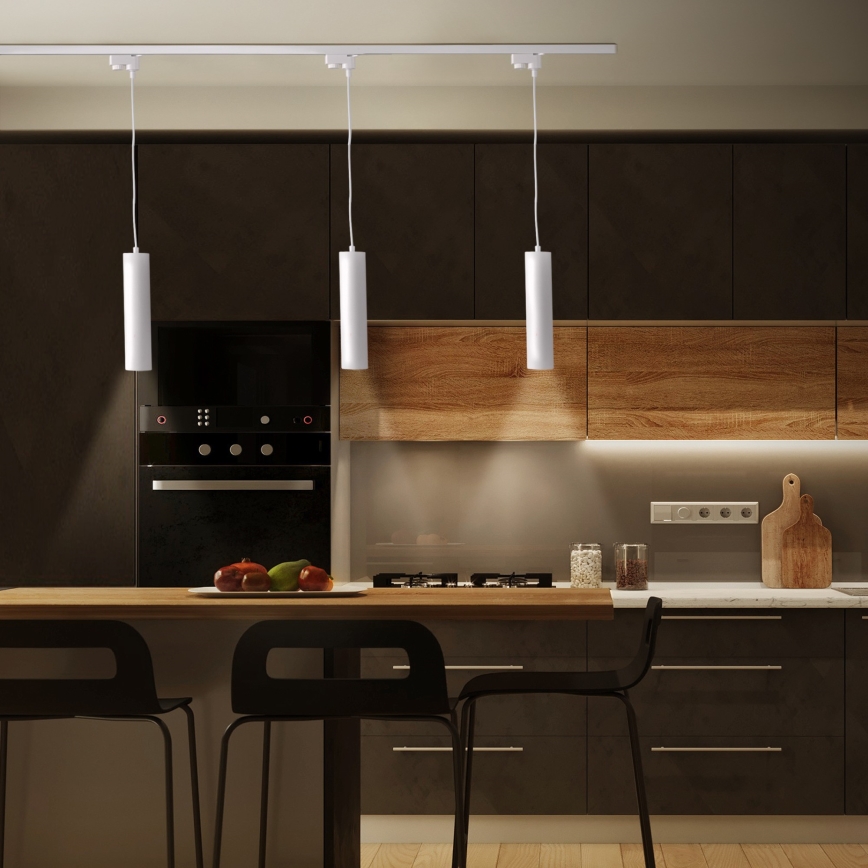 Lustr na lanku do lištového systému MARIBEL 3xGU10/10W/230V + 1 m lištový systém bílá