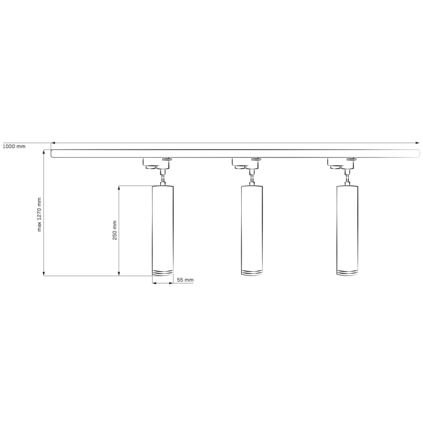 Lustr na lanku do lištového systému MARIBEL 3xGU10/10W/230V + 1 m lištový systém bílá