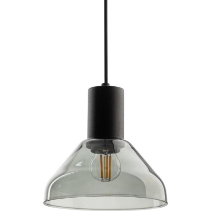 Lustr na lanku do 1-fázového lištového systému NEO 1xE27/15W/230V černá/kouřová černá