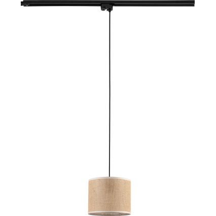 Lustr na lanku do 1-fázového lištového systému TRACER 1xE27/15W/230V pr. 20 cm černá/hnědá