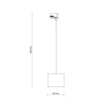 Lustr na lanku do 1-fázového lištového systému TRACER 1xE27/15W/230V pr. 20 cm černá/hnědá