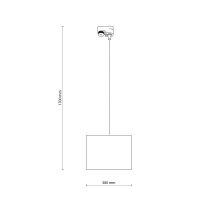 Lustr na lanku do 1-fázového lištového systému TRACER 1xE27/15W/230V pr. 38 cm černá/bílá