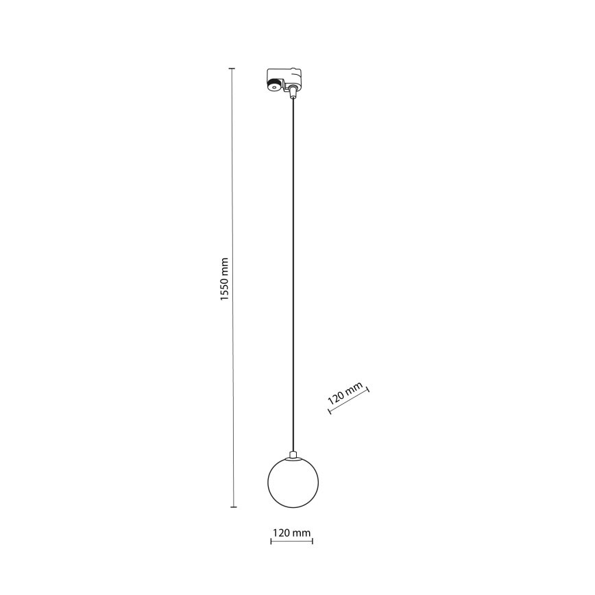 Lustr na lanku do 1-fázového lištového systému TRACER 1xG9/8W/230V černá/kouřová hnědá