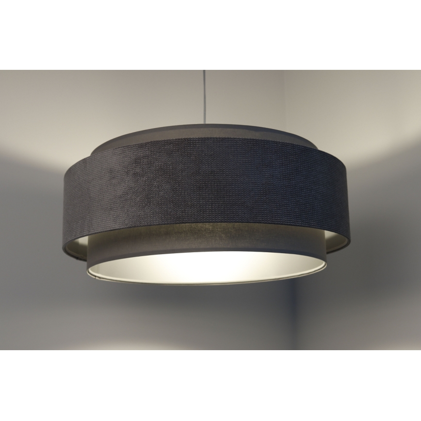 Lustr na lanku DOBLO 1xE27/60W/230V pr. 60 cm šedá/stříbrná