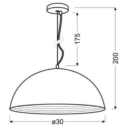 Lustr na lanku DORADA 1xE27/60W/230V měď