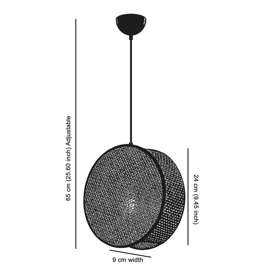 Lustr na lanku DRUM 1xE27/60W/230V hnědá