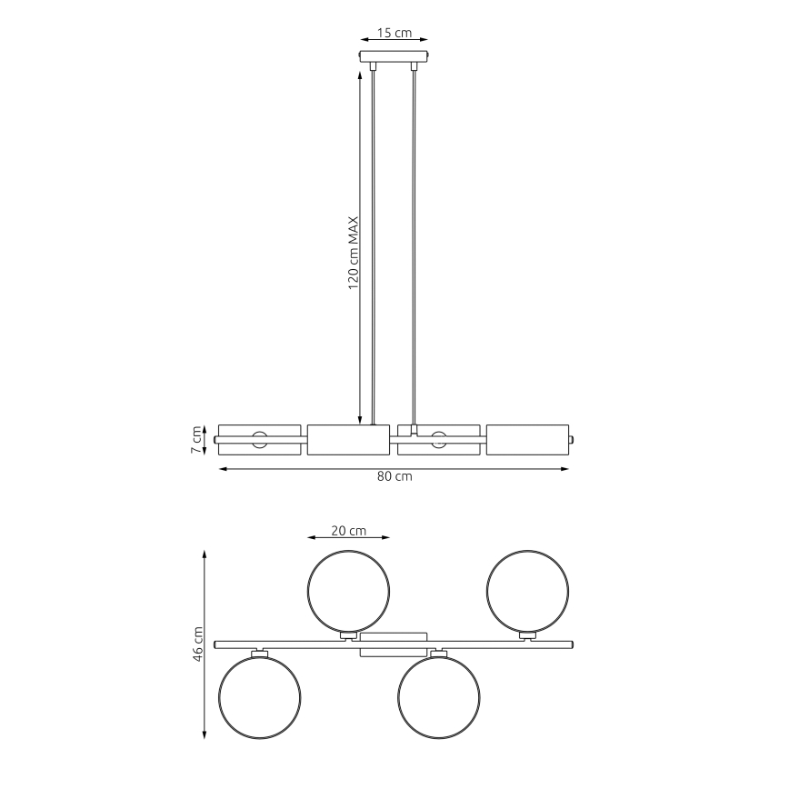 Lustr na lanku DRUMZ 4xE14/10W/230V černá/hnědá/šedá