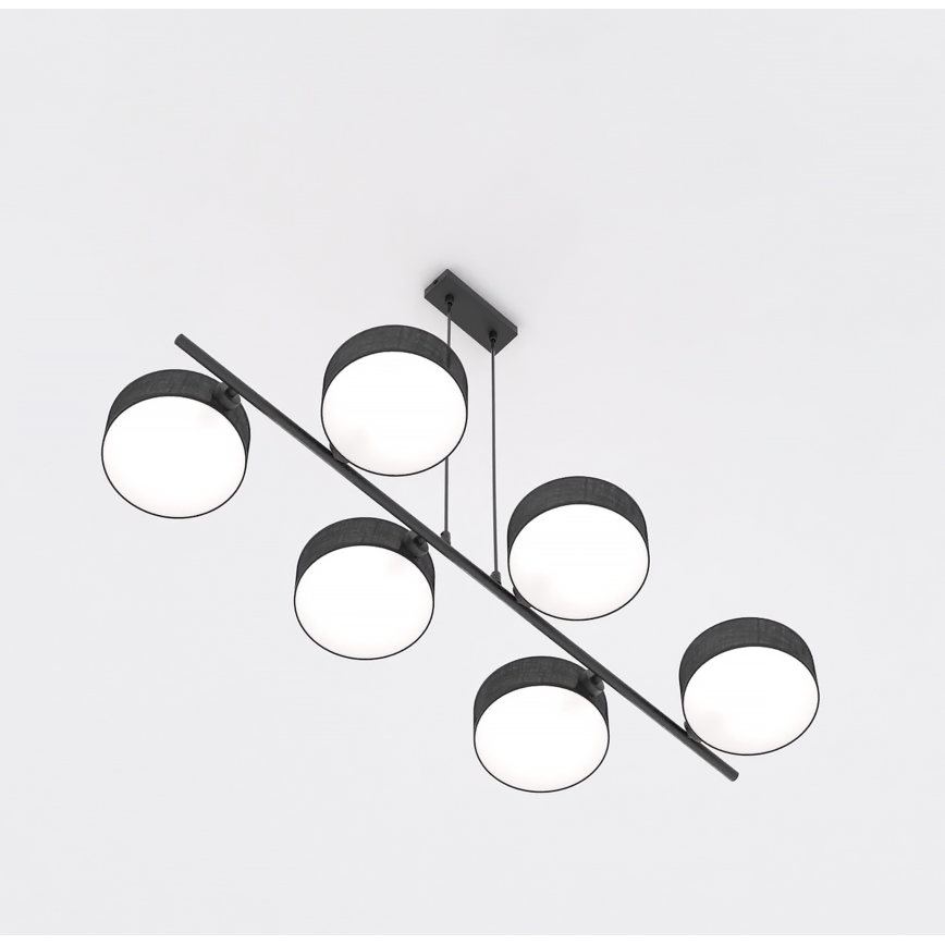 Lustr na lanku DRUMZ 6xE14/10W/230V černá