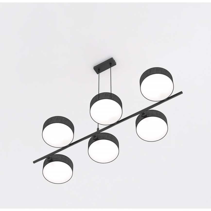Lustr na lanku DRUMZ 6xE14/10W/230V černá