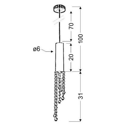 Lustr na lanku DUERO 1xGU10/3W/230V