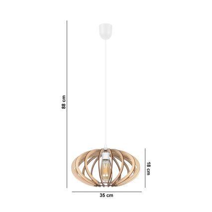 Lustr na lanku EARTH 1xE27/60W/230V bílá/béžová