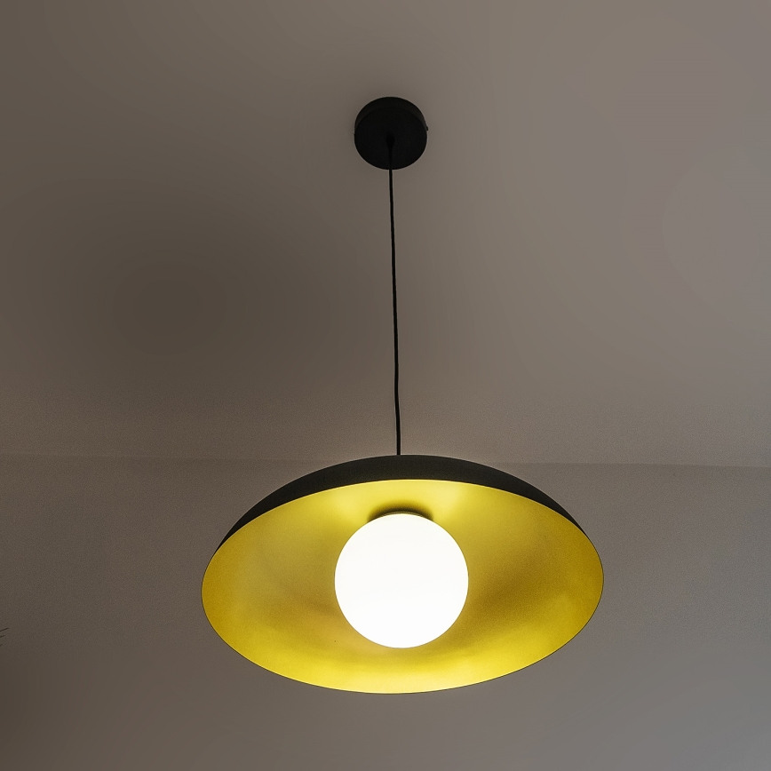 Lustr na lanku ECLIPSE 1xE27/15W/230V černá/zlatá