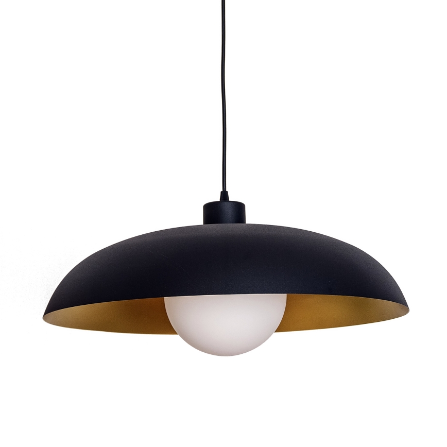 Lustr na lanku ECLIPSE 1xE27/15W/230V černá/zlatá