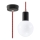 Lustr na Lanku EDISON 1xE27/60W/230V černá, červená