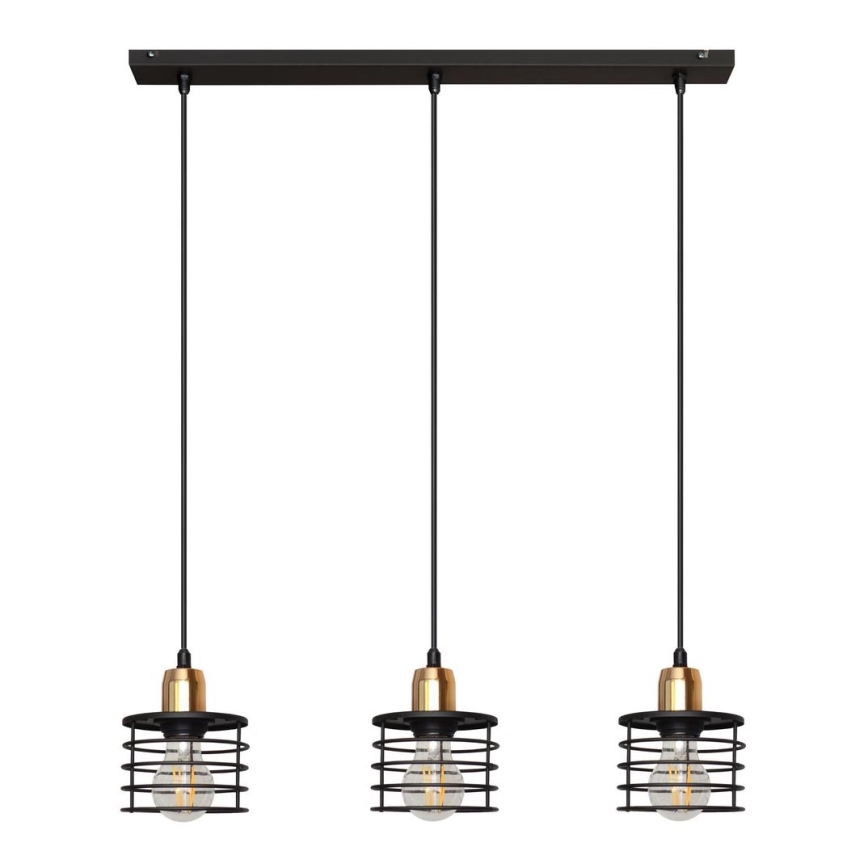 Lustr na lanku EDISON 3xE27/15W/230V