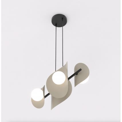 Lustr na lanku ELEMENTI 4xG9/8W/230V béžová