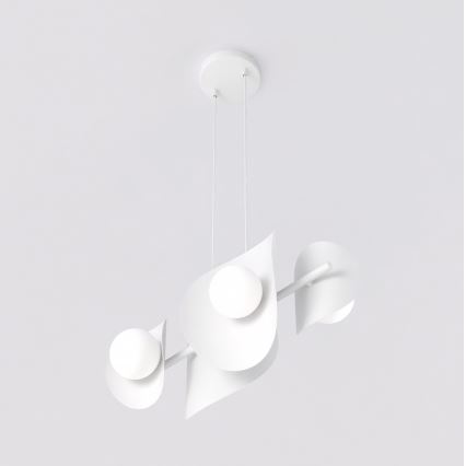 Lustr na lanku ELEMENTI 4xG9/8W/230V bílá